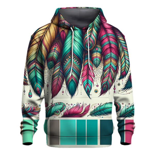 Bright Boho Feathers Hoodie