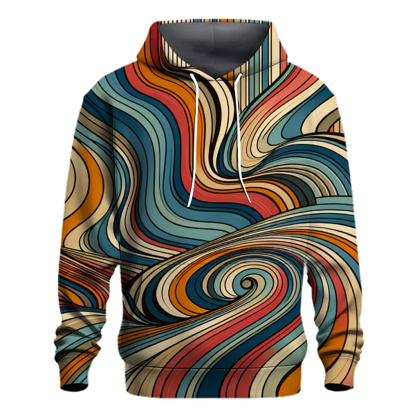 Retro Stripe Cascade Hoodie