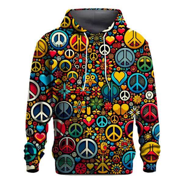 Retro Peace Symbols Hoodie