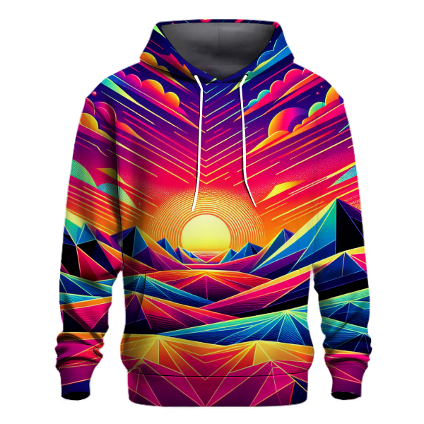 Neon Sunset Horizon Design Hoodie