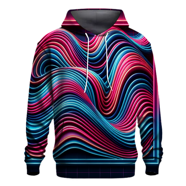 Neon Wave Design Hoodie