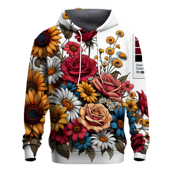 Vibrant Garden Blooms Hoodie