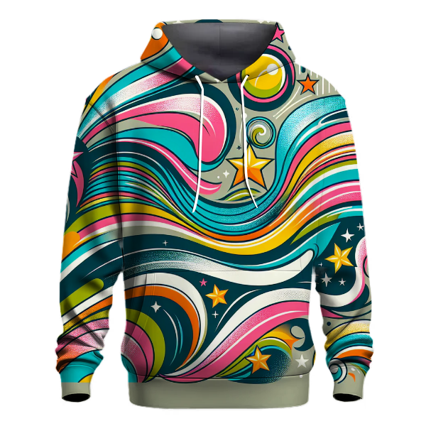 Retro Waves and Stars Hoodie