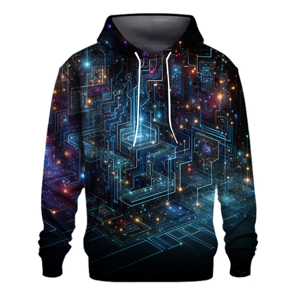 Futuristic Neon Circuit Hoodie