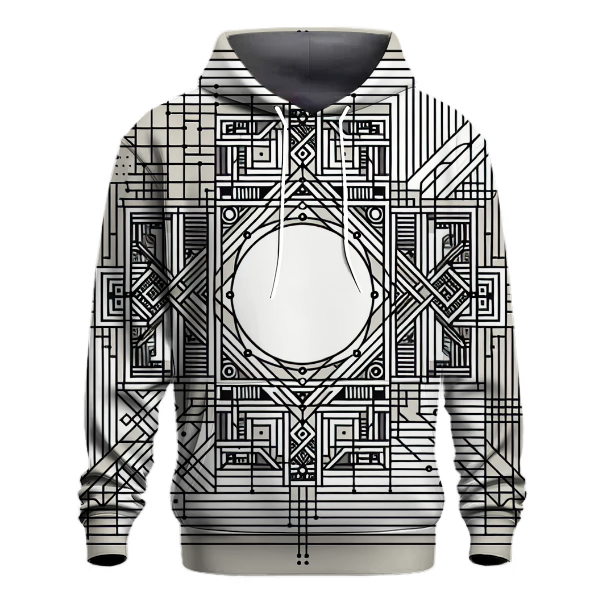 Minimalist Geometric Lines Hoodie