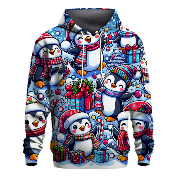 Charming Christmas Penguin Party Hoodie