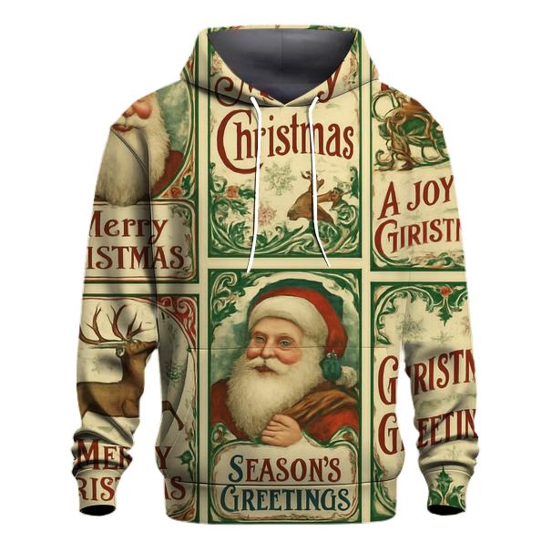 Vintage Christmas Card Collage Hoodie