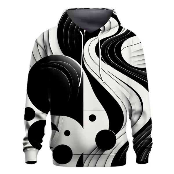 Classic Black and White Elegance Hoodie