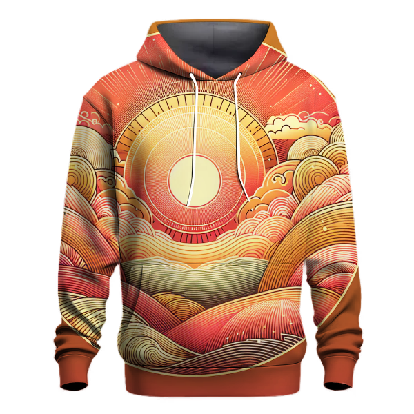 Fiery Coral Sunrise Hoodie