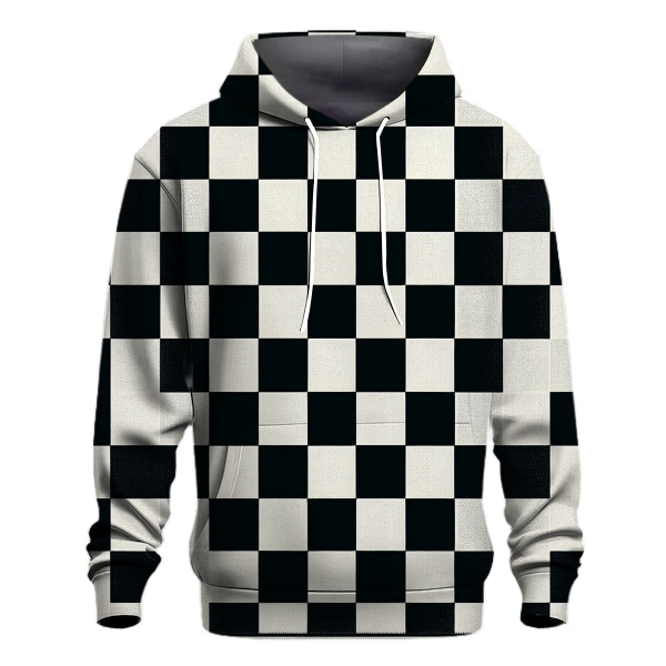 Retro Checkerboard Chic Hoodie
