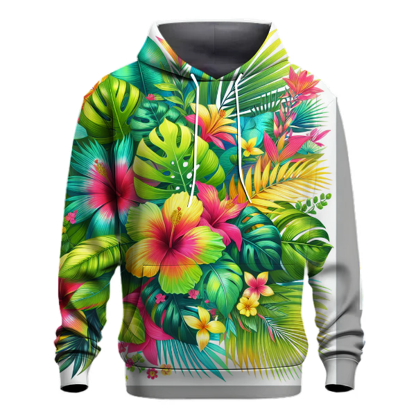 Bright Tropical Print Hoodie