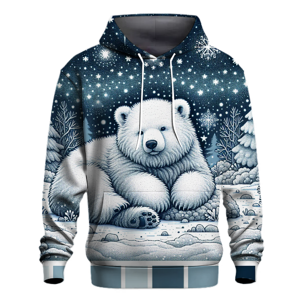 Snowy Night Polar Bear Hoodie