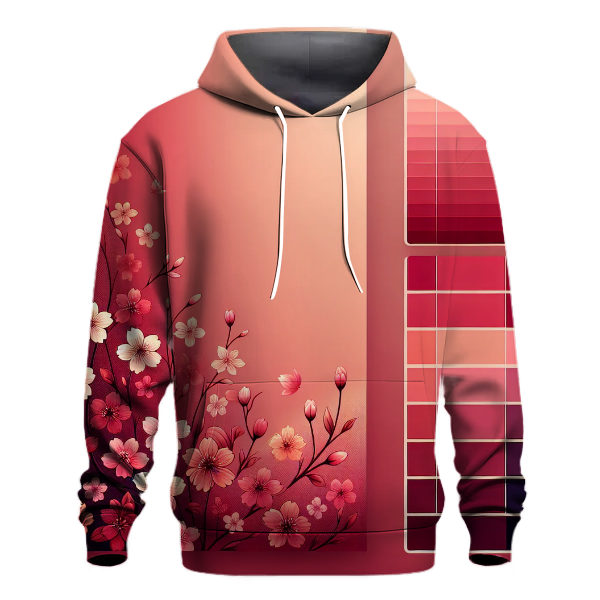 Crimson Blossom Gradient Hoodie