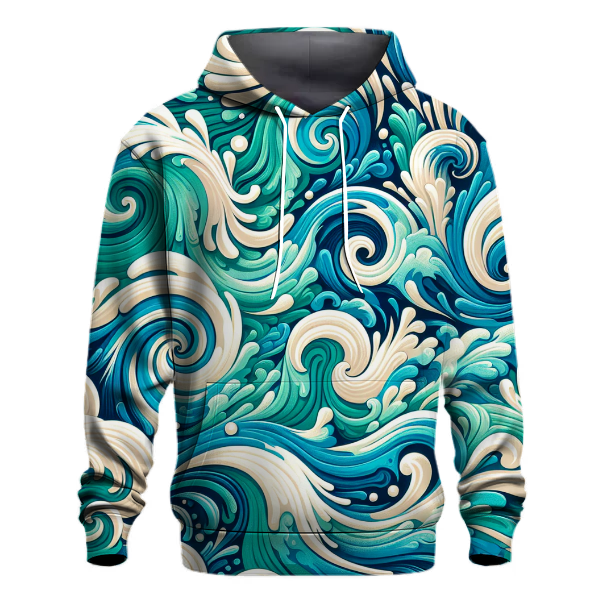Turquoise Tide Splash Hoodie