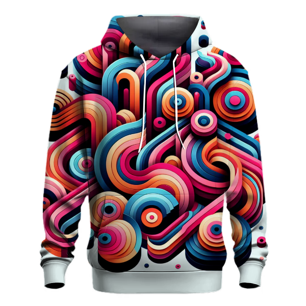 Funky Retro Geometric Swirls Hoodie