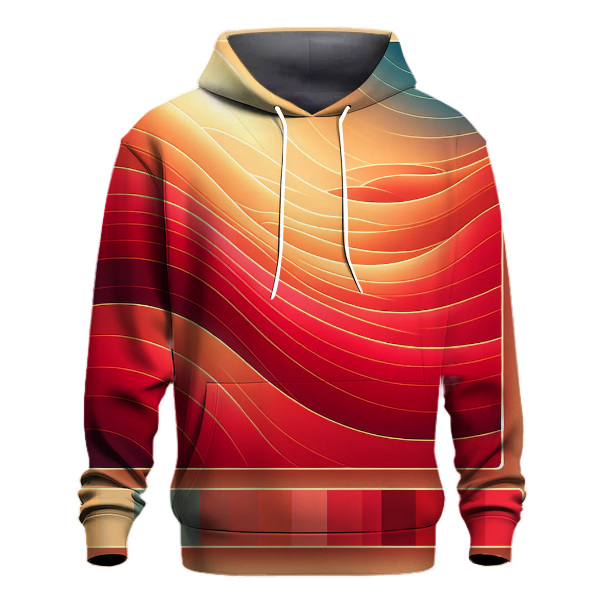 Fiery Coral Sunset Gradient Hoodie