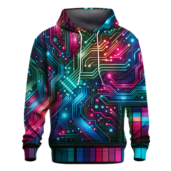 Neon Circuit Dreams Hoodie