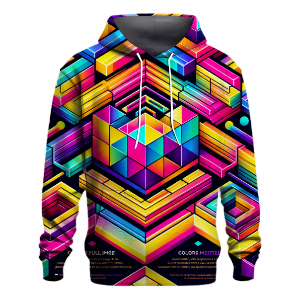 Neon Prism Design Hoodie