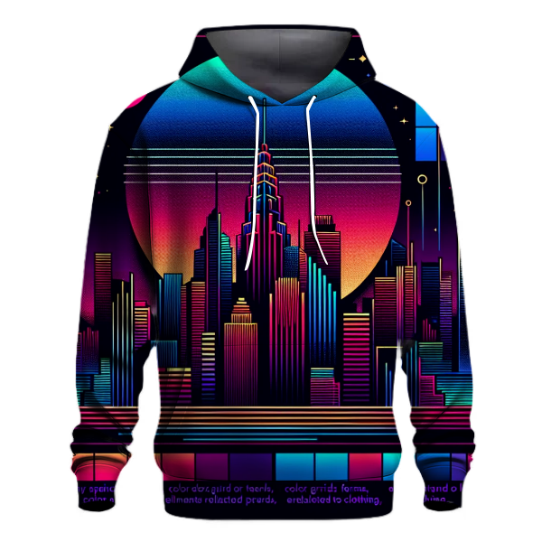 Hazy Neon Cityscape Hoodie