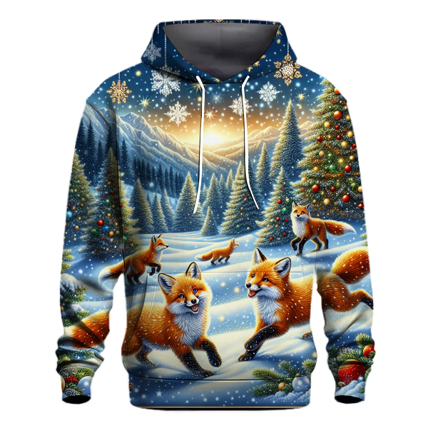 Festive Foxes in the Snow Hoodie