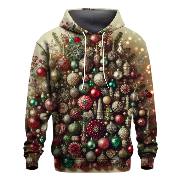 Retro Christmas Tree Collage Hoodie