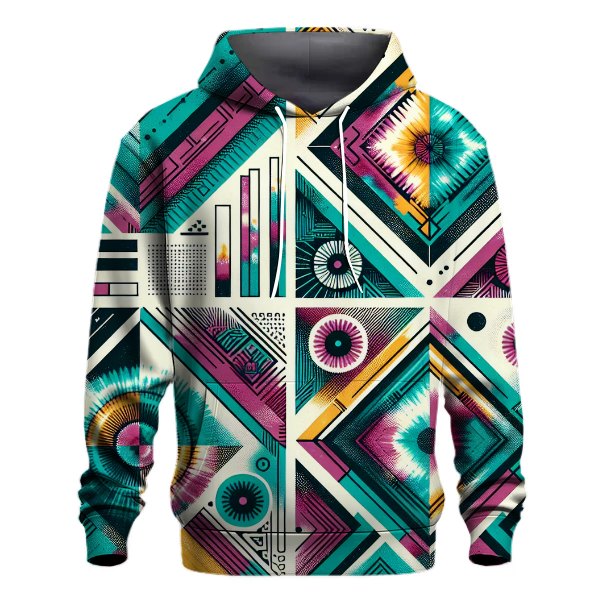 Bold Geometric Tie-dye Hoodie