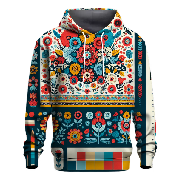 Charming Folk Art Floral Hoodie