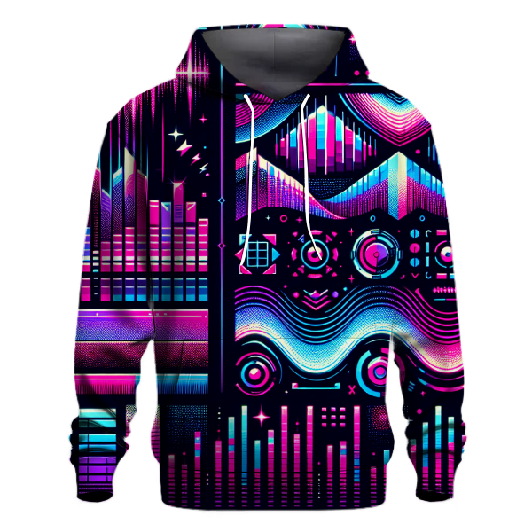 Electric Synthwave Waves Hoodie