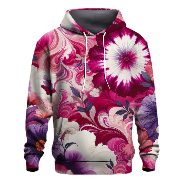 Fuchsia Delight Tie-Dye Design Hoodie