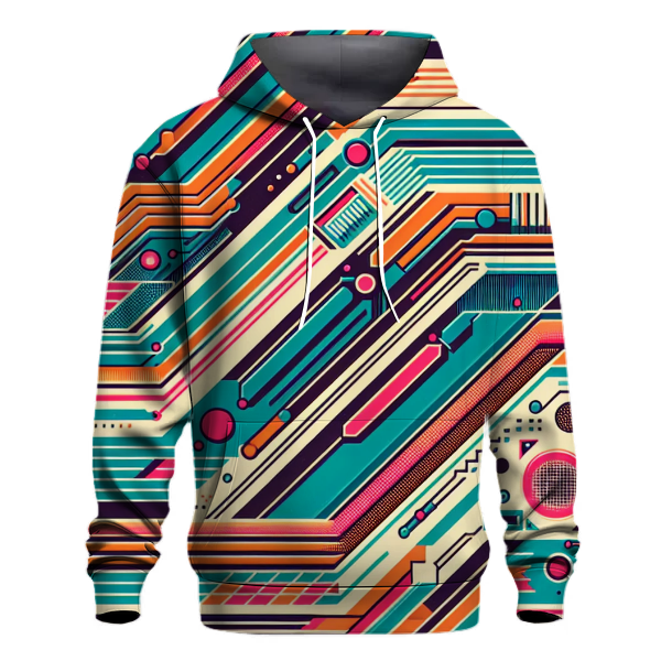 Futuristic Retro Stripes Hoodie