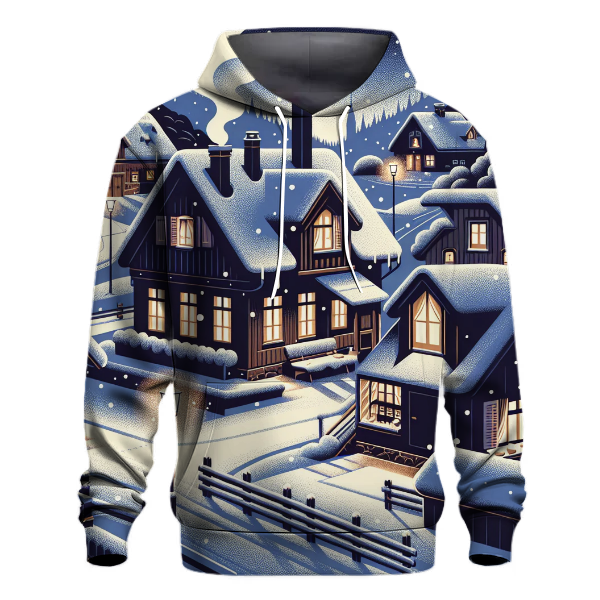Peaceful Snowy Village Hoodie