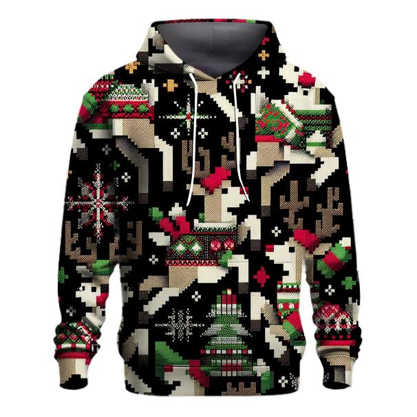 Retro Christmas Reindeer Design Hoodie