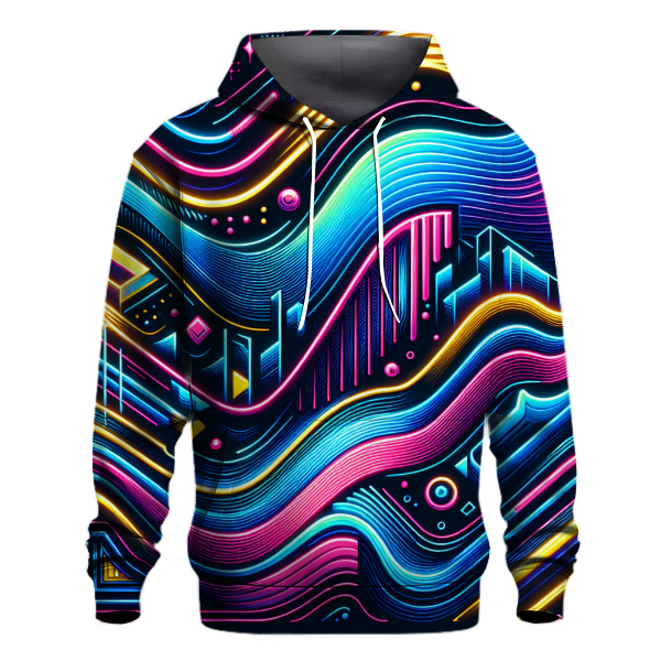 Retro Futurism Waves Hoodie