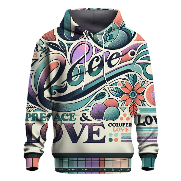 Groovy Peace and Love Graphic Hoodie