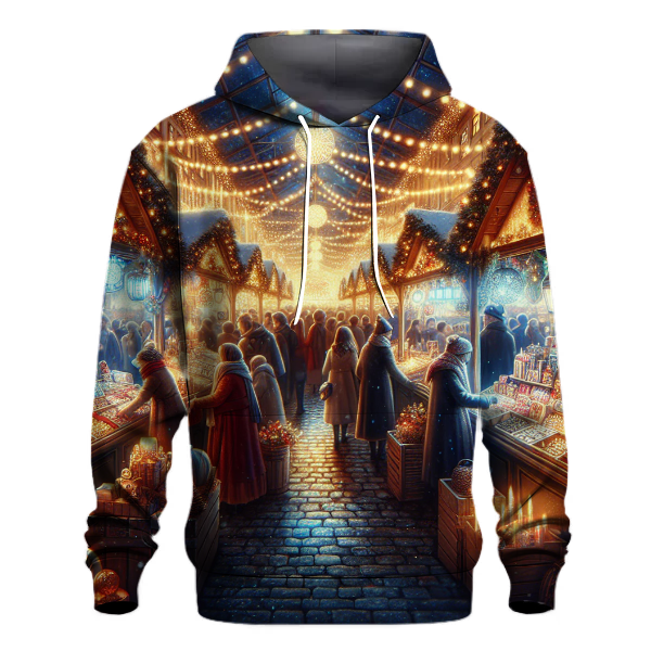 Festive Christmas Market Scene Hoodie