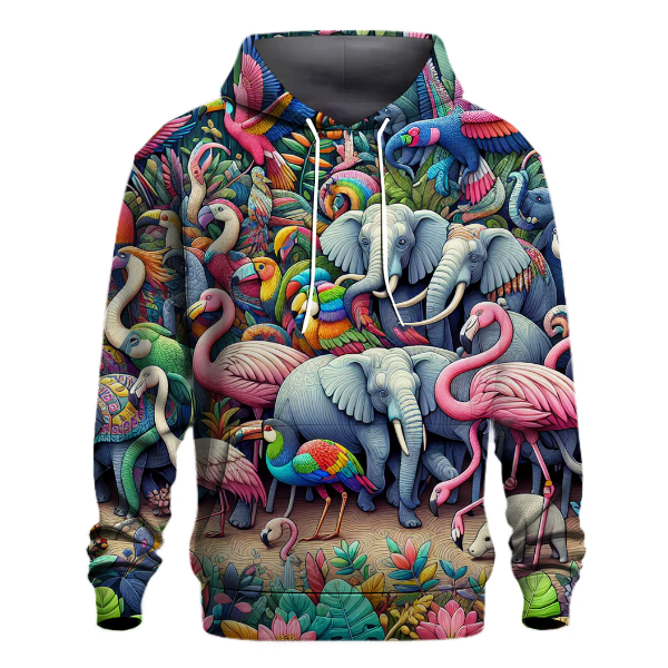 Colorful Wildlife Parade Hoodie