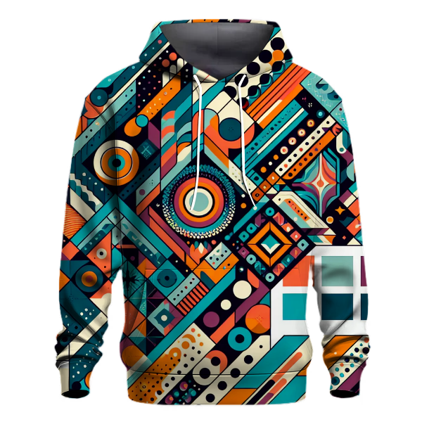 Vibrant 70s Geometric Shapes Hoodie