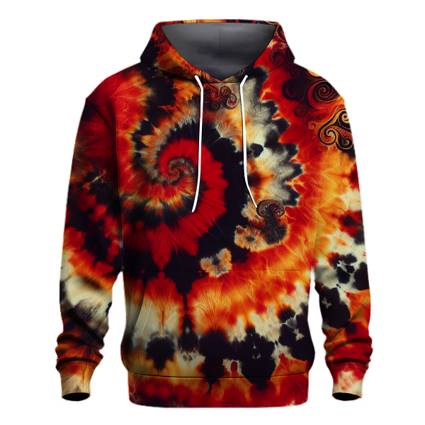 Fiery Inferno Tie-dye Design Hoodie