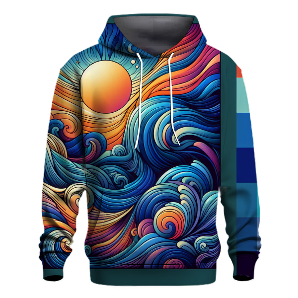 Ocean Sunset Wave Hoodie