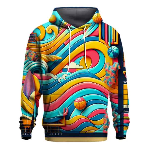 Color Block Retro Waves Hoodie
