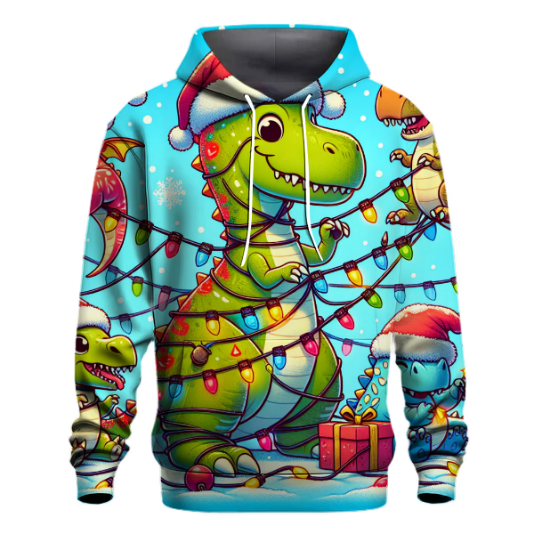 Playful Christmas Dinosaurs Hoodie