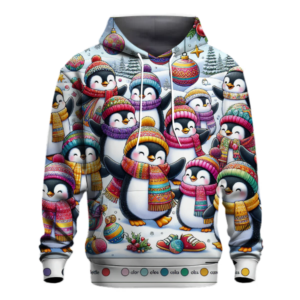 Cheerful Holiday Penguins Hoodie