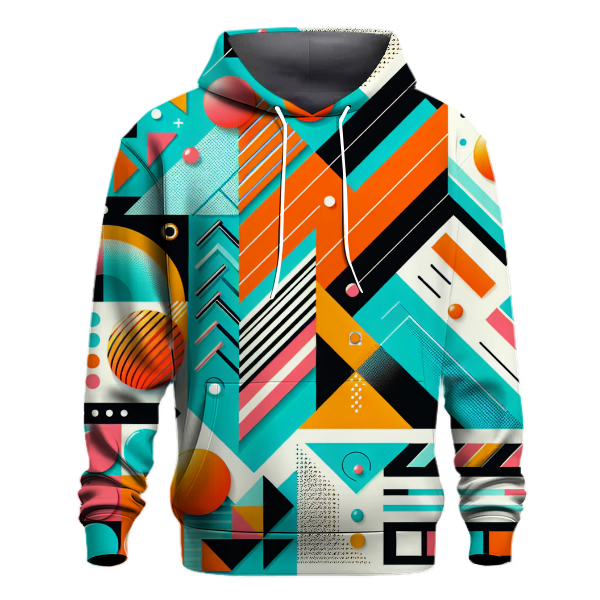 Funky 80s Geometric Patterns Hoodie