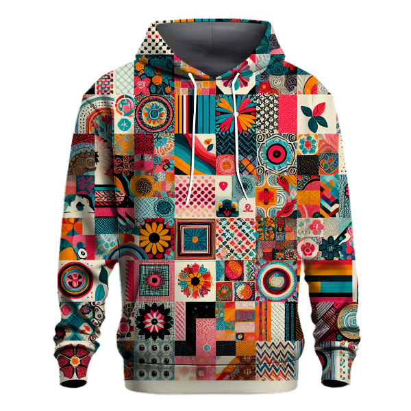 Vibrant Patchwork Design Hoodie