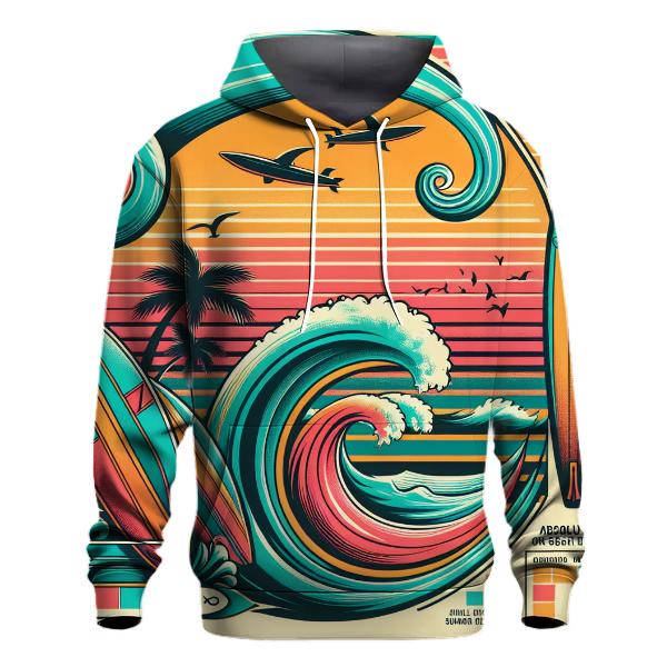 Vintage Wave Riders Design Hoodie