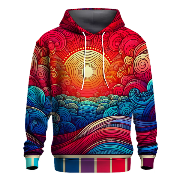 Fiery Ocean Gradient Design Hoodie