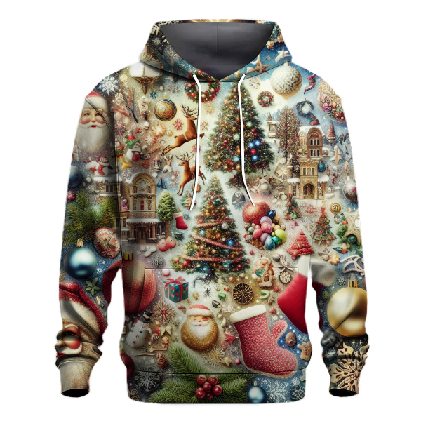 Classic Christmas Icons Collage Hoodie