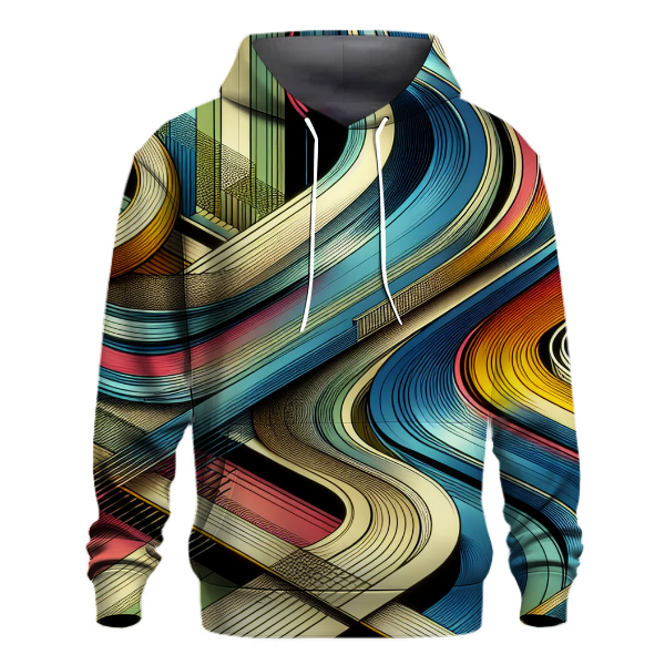 Retro Futurism Lines Hoodie