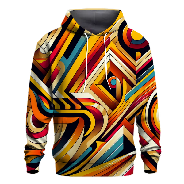 Retro Geometric Vibes Hoodie