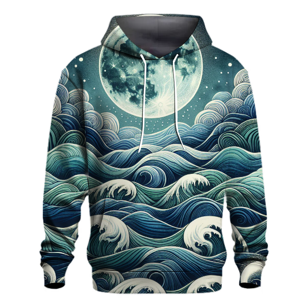 Moonlit Ocean Wave Hoodie